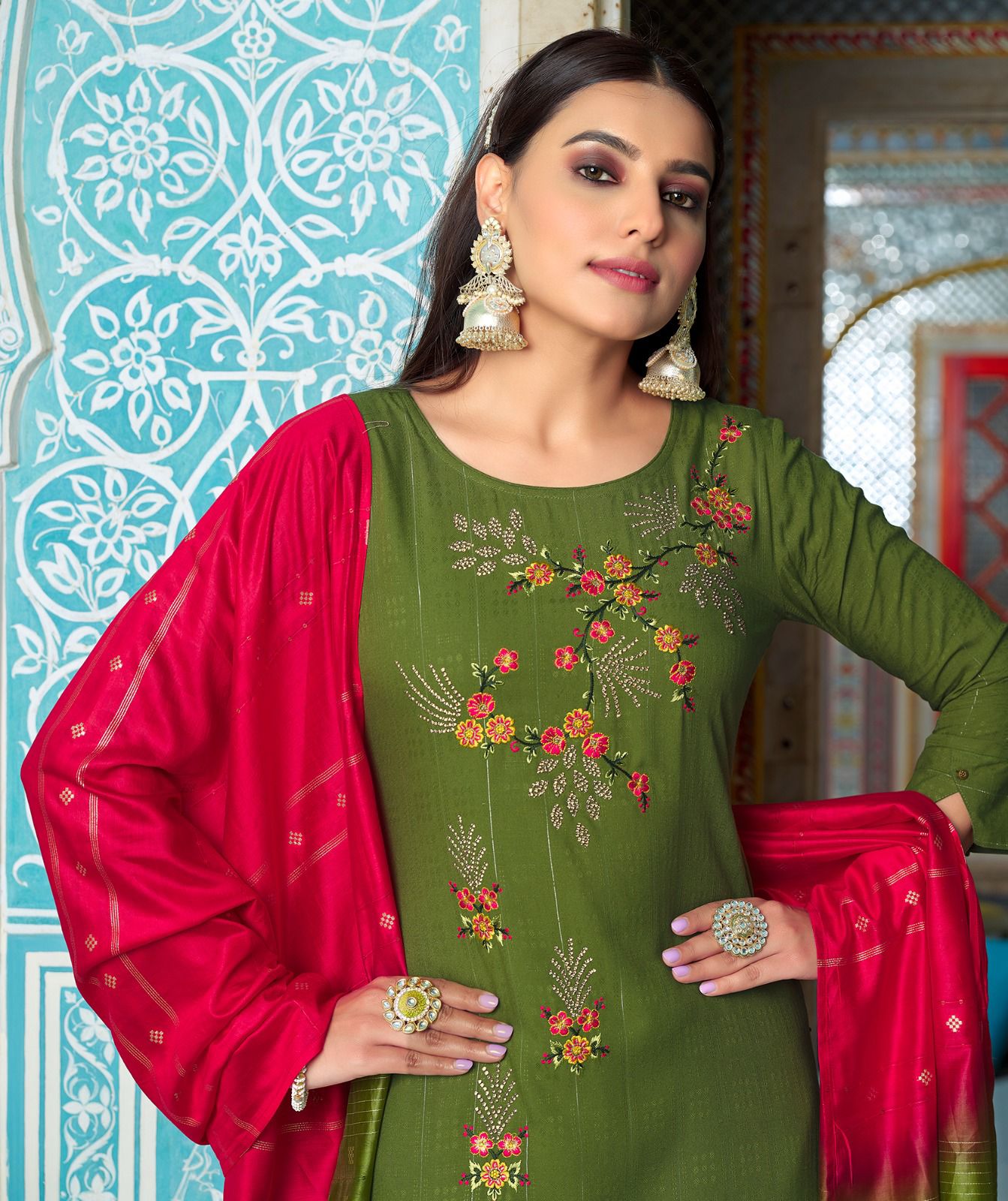 lily and lali Moonlite Elegance viscose innovative look kurti pant with dupatta catalog