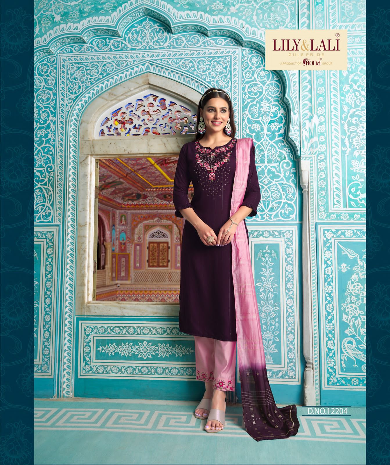 lily and lali Moonlite Elegance viscose innovative look kurti pant with dupatta catalog