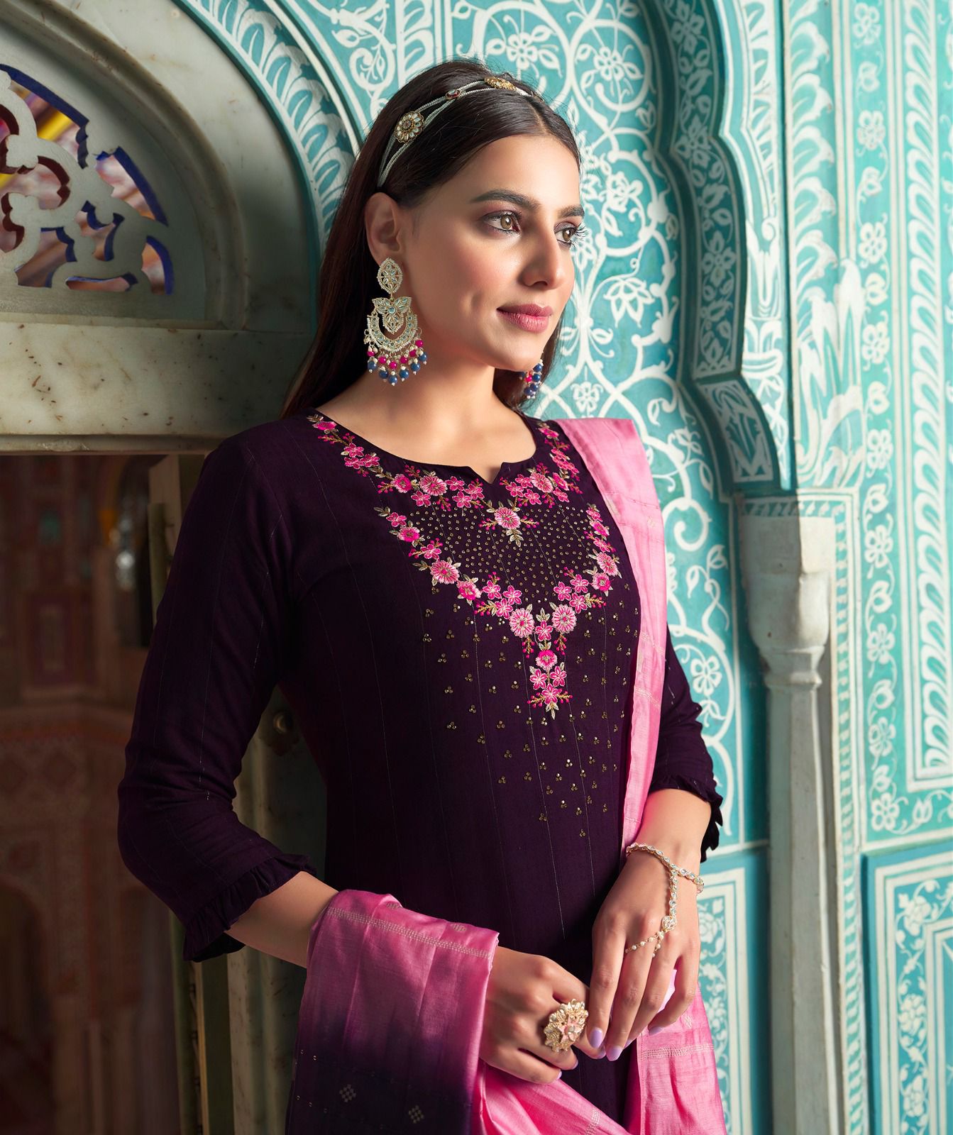 lily and lali Moonlite Elegance viscose innovative look kurti pant with dupatta catalog