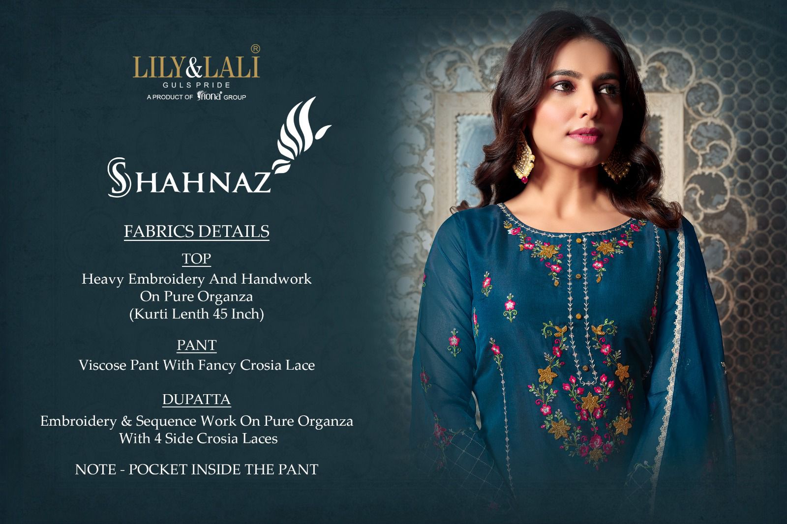 lily and lali shahnaz viscose attrective look kurti pant with dupatta catalog