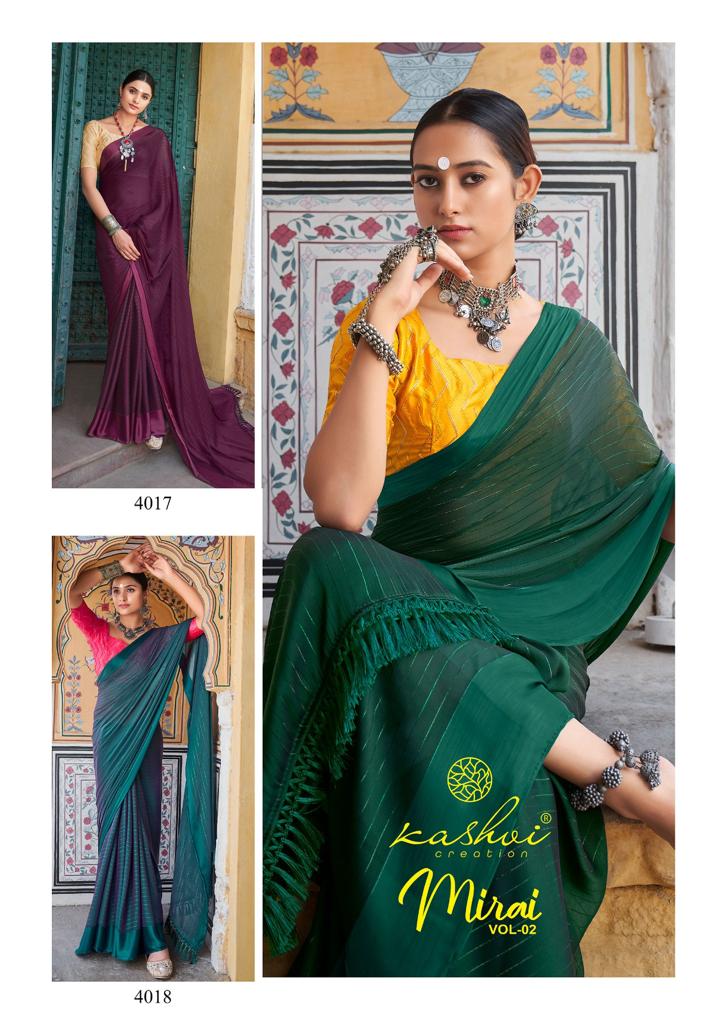 lt kashvi creation mirai vol 2 satin elegant saree catalog