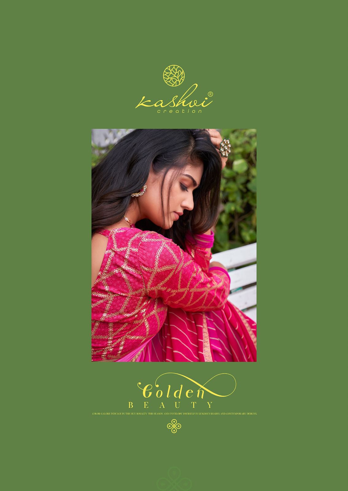 lt saree kashvi creation drishyam dull moss innovative look saree catalog