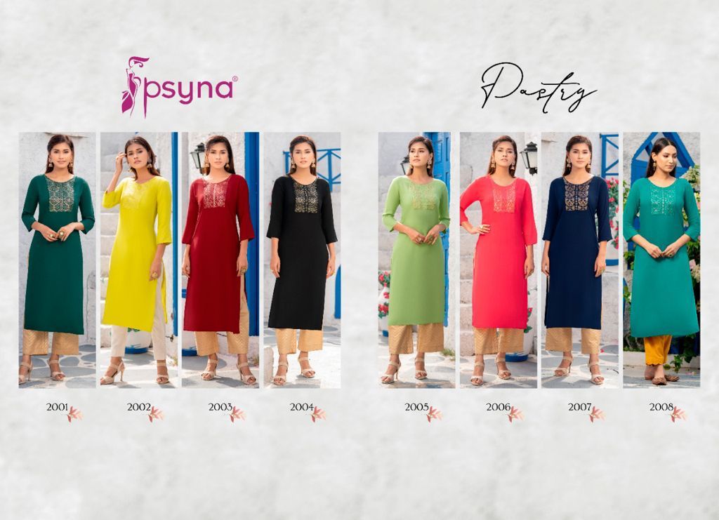 psyna pastry 2 rayon new and modern style kurti catalog