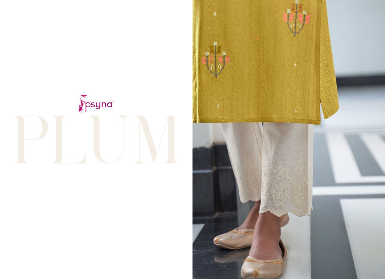 psyna plum rayon elegant kurti catalog