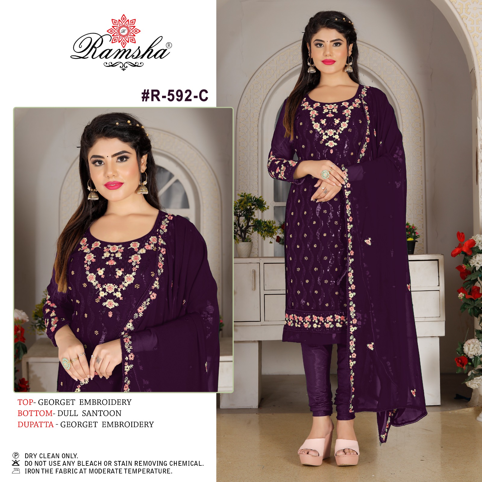 ramsha ramsha d no 592 nx georgette elegant salwar suit catalog