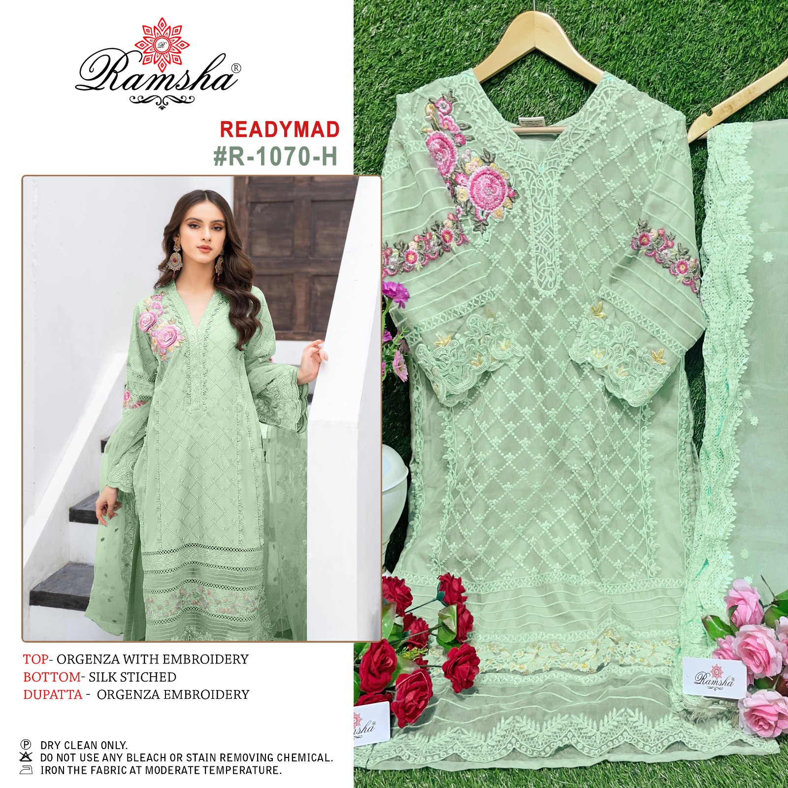 ramsha ramsha r 1070 orgenza decent embroidery look top bottom with dupatta catalog