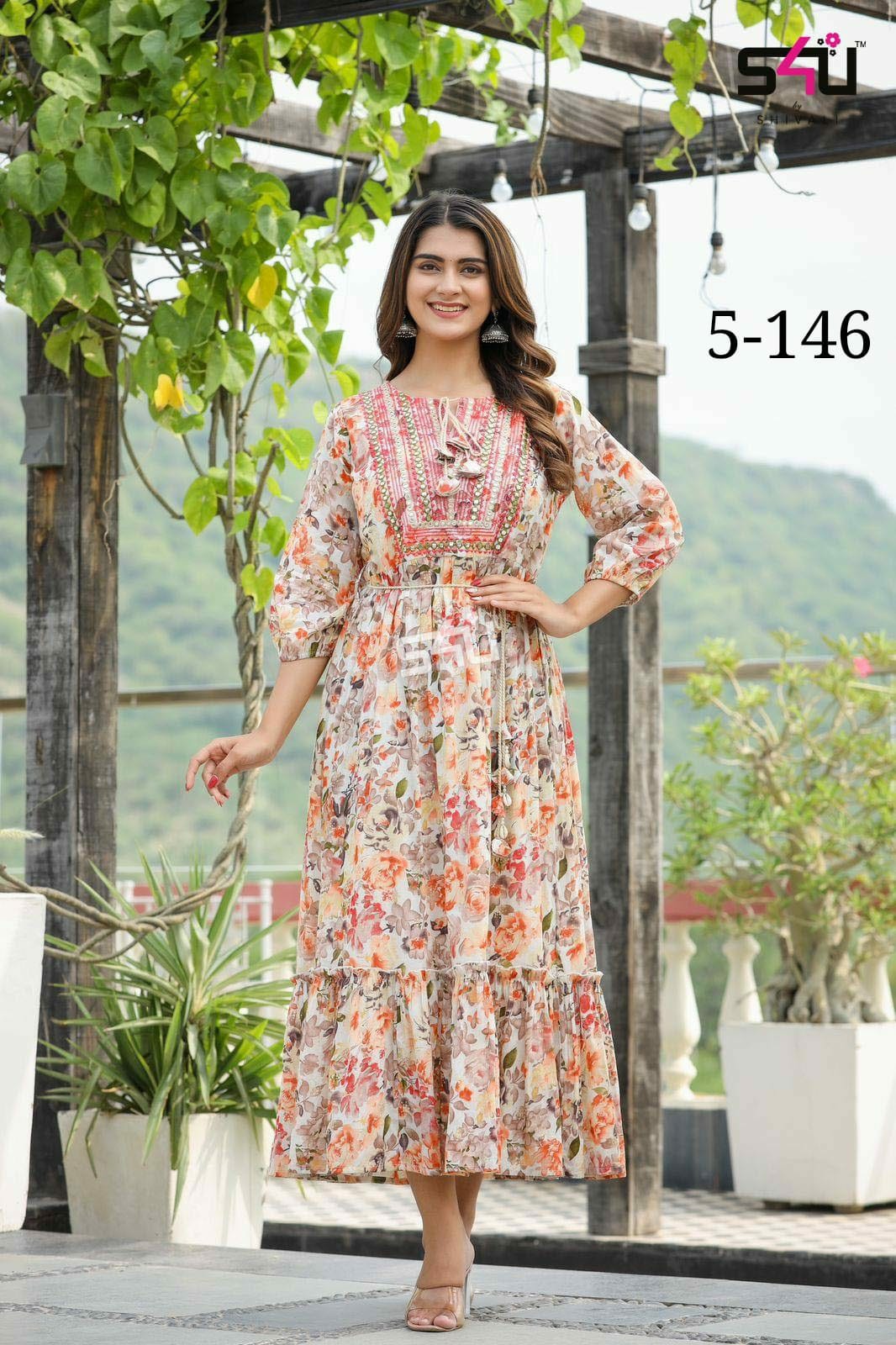 s4u d no 5-146 fancy ecxlusive print kurti size set