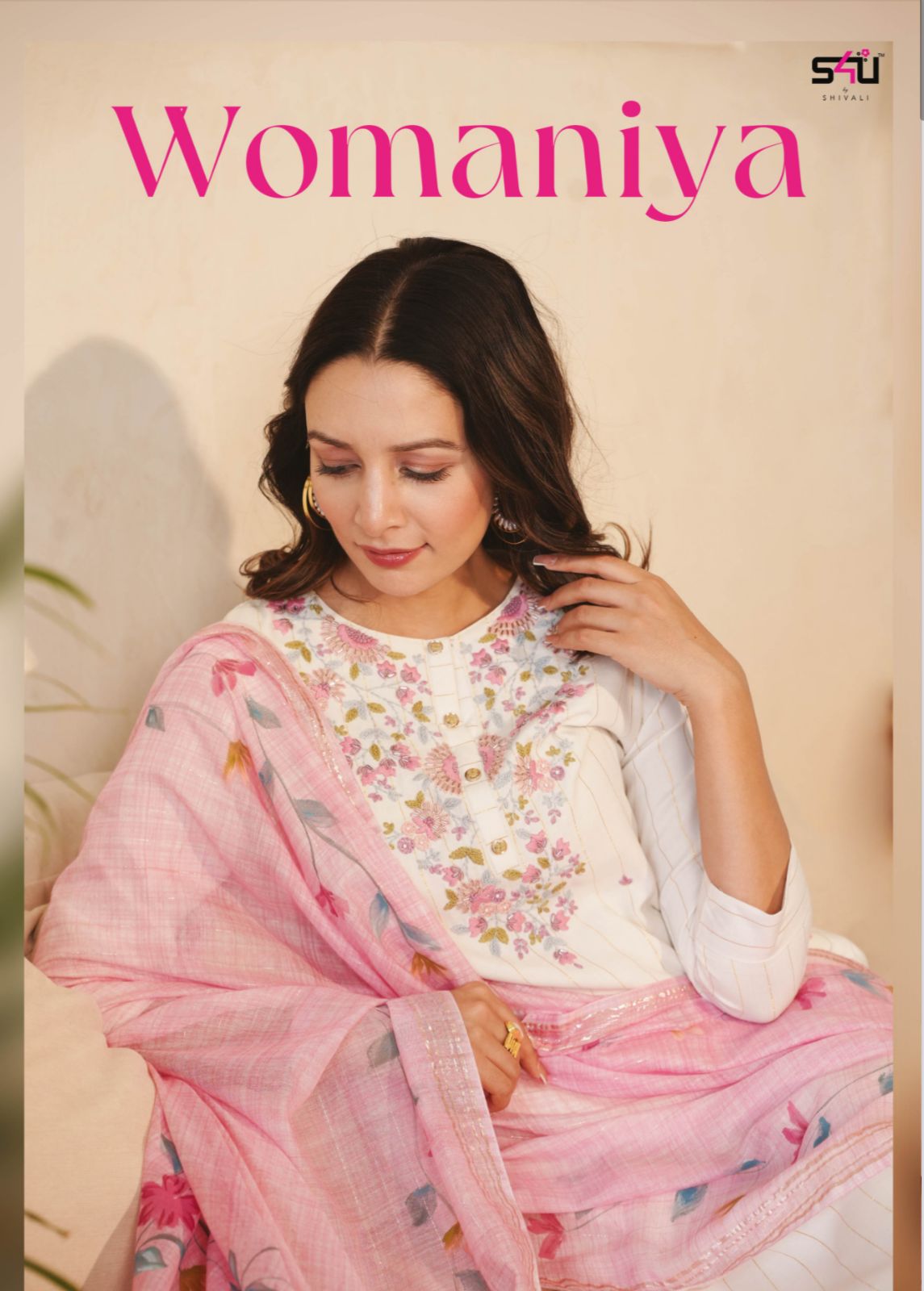 s4u womaniya viscose festive look top with dupatta catalog