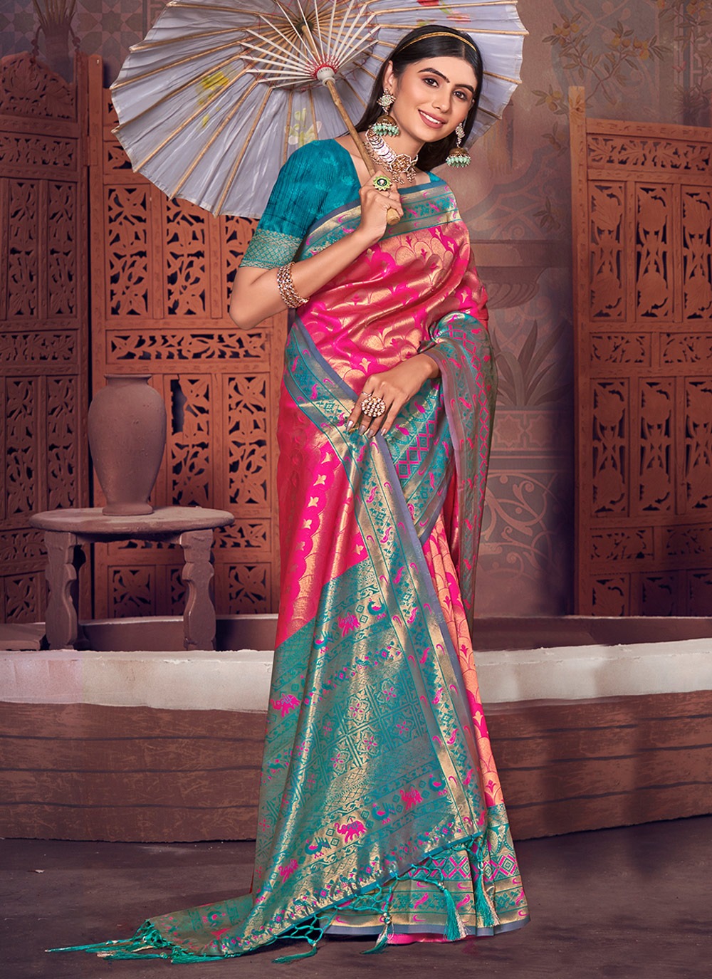 sangam print rajshree Kanjivaram Silk regal print saree catalog