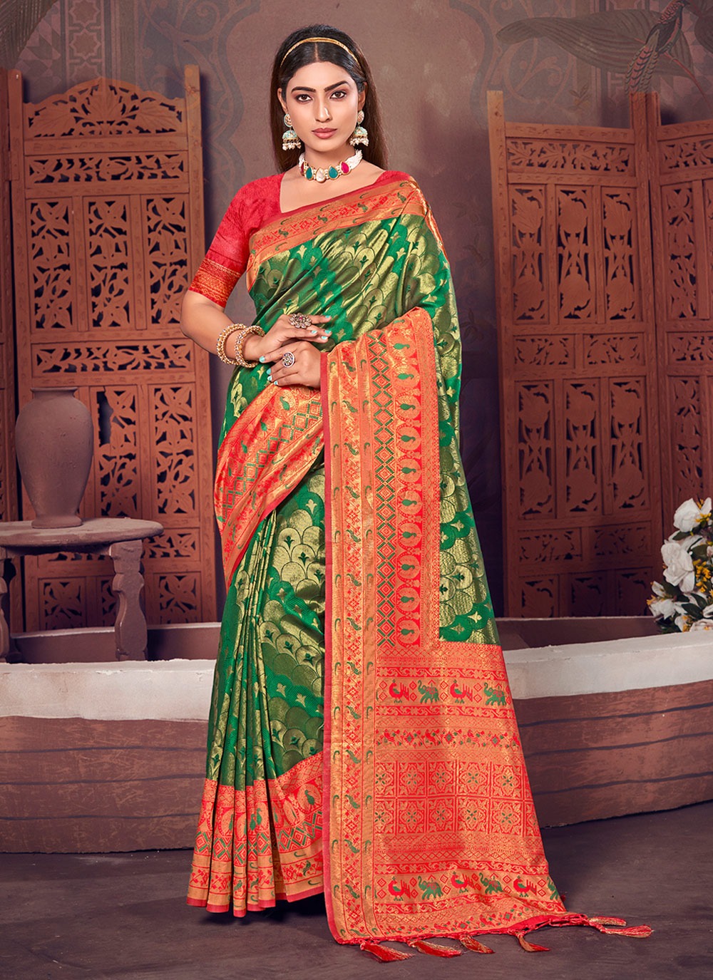 sangam print rajshree Kanjivaram Silk regal print saree catalog