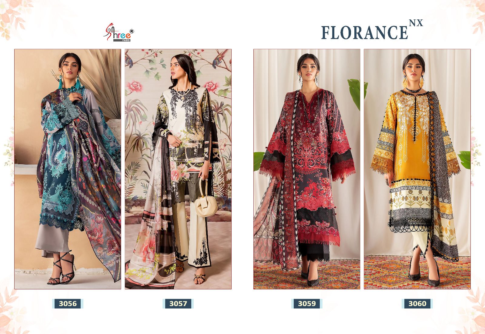 shree fabs florance nx cotton attrective look salwar suit with cotton dupatta catalog