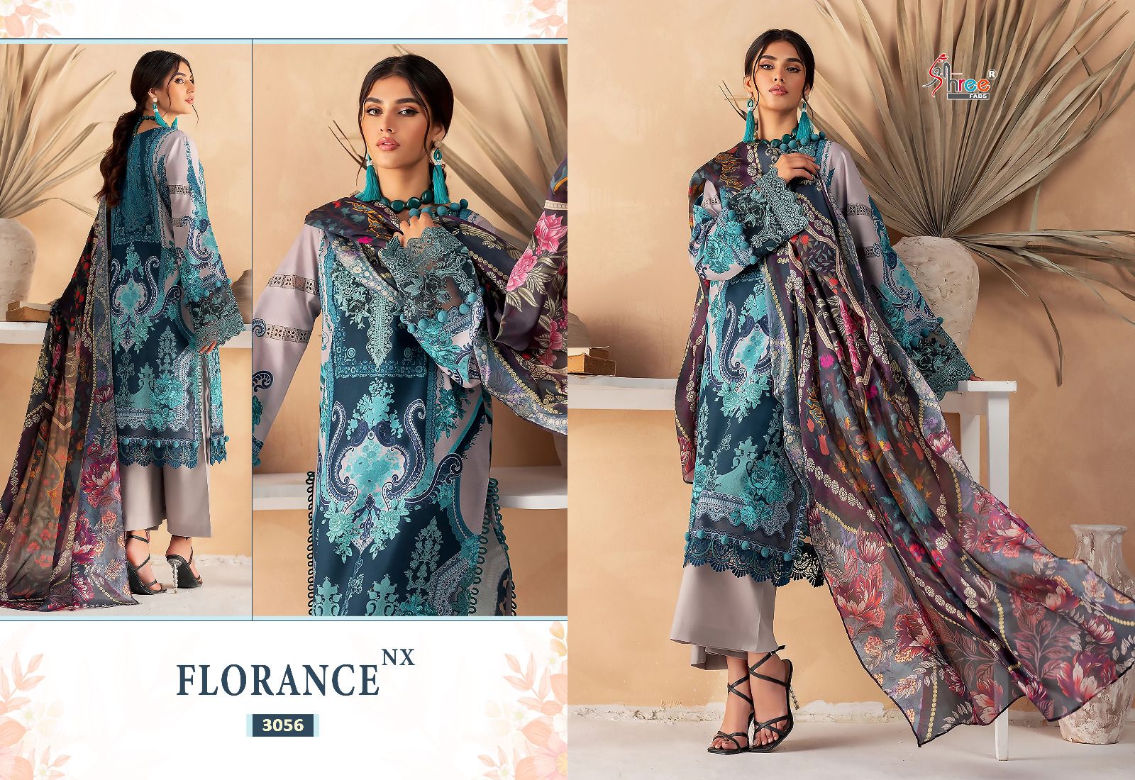 shree fabs florance nx cotton attrective look salwar suit with cotton dupatta catalog