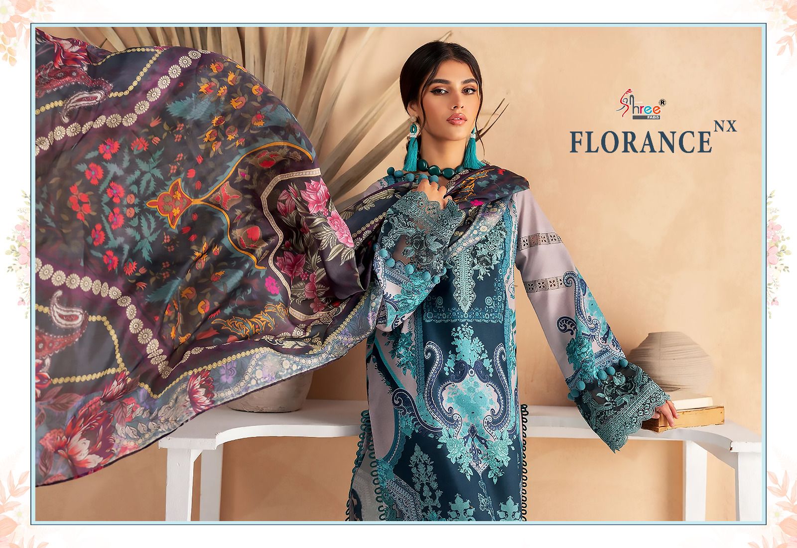 shree fabs florance nx cotton attrective look salwar suit with cotton dupatta catalog