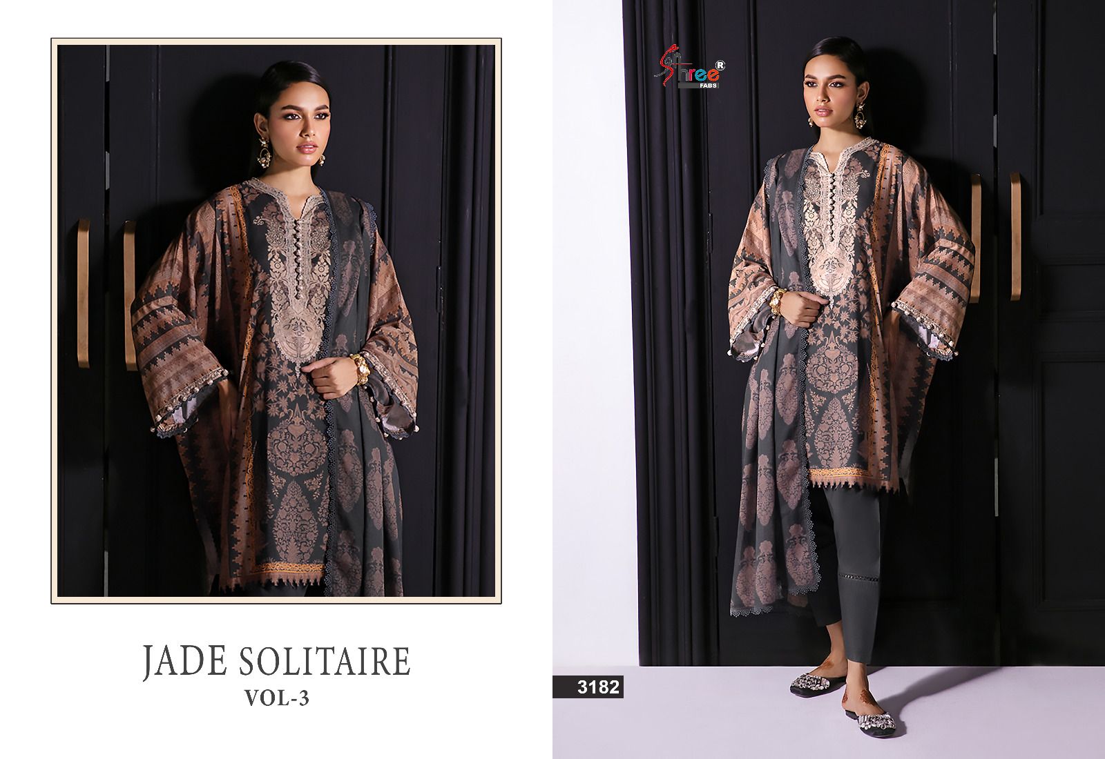 shree fabs Jade Solitaire Vol 3 cotton elegant look salwar suit with shiffon dupatta catalog