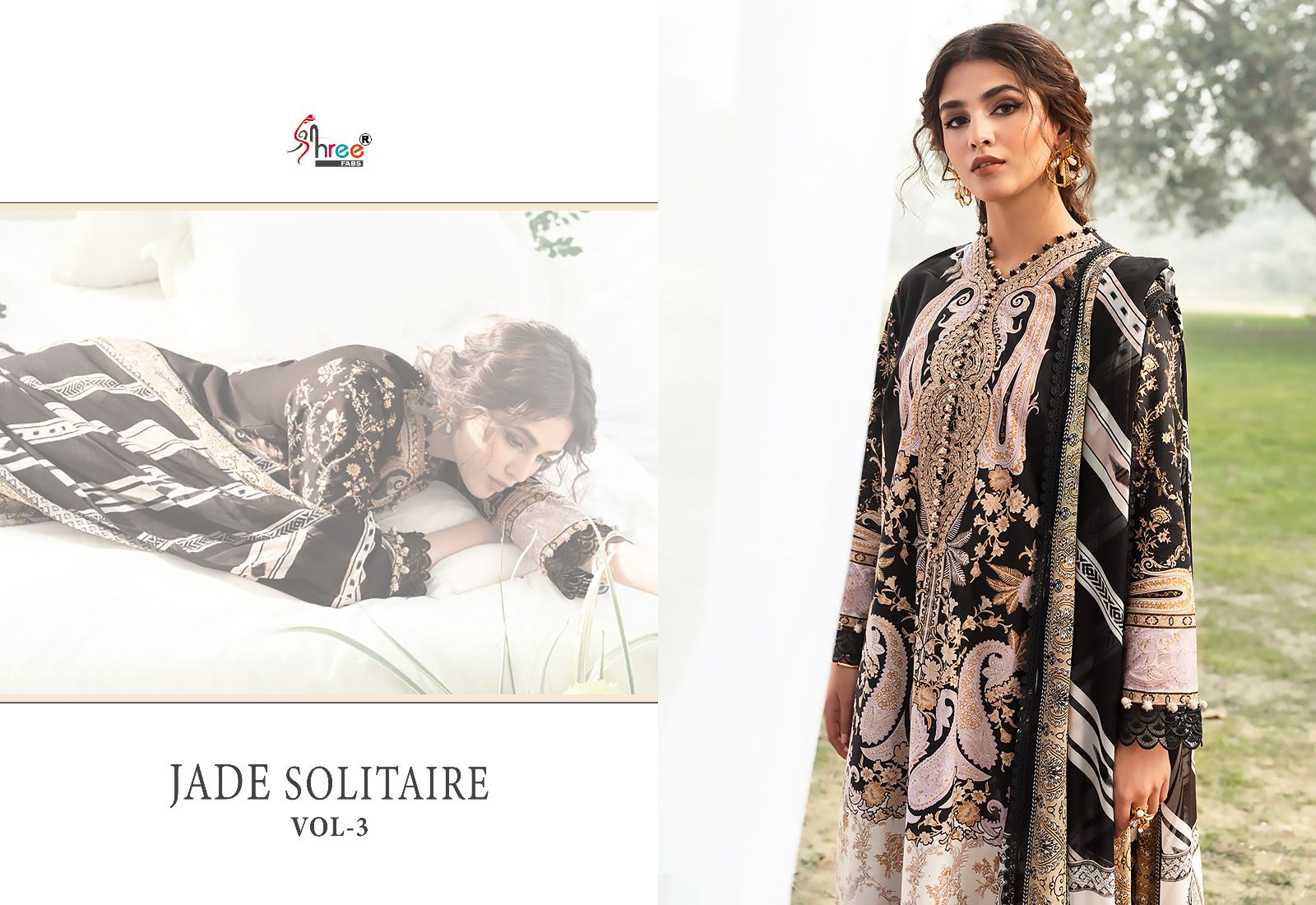 shree fabs Jade Solitaire Vol 3 cotton elegant look salwar suit with shiffon dupatta catalog