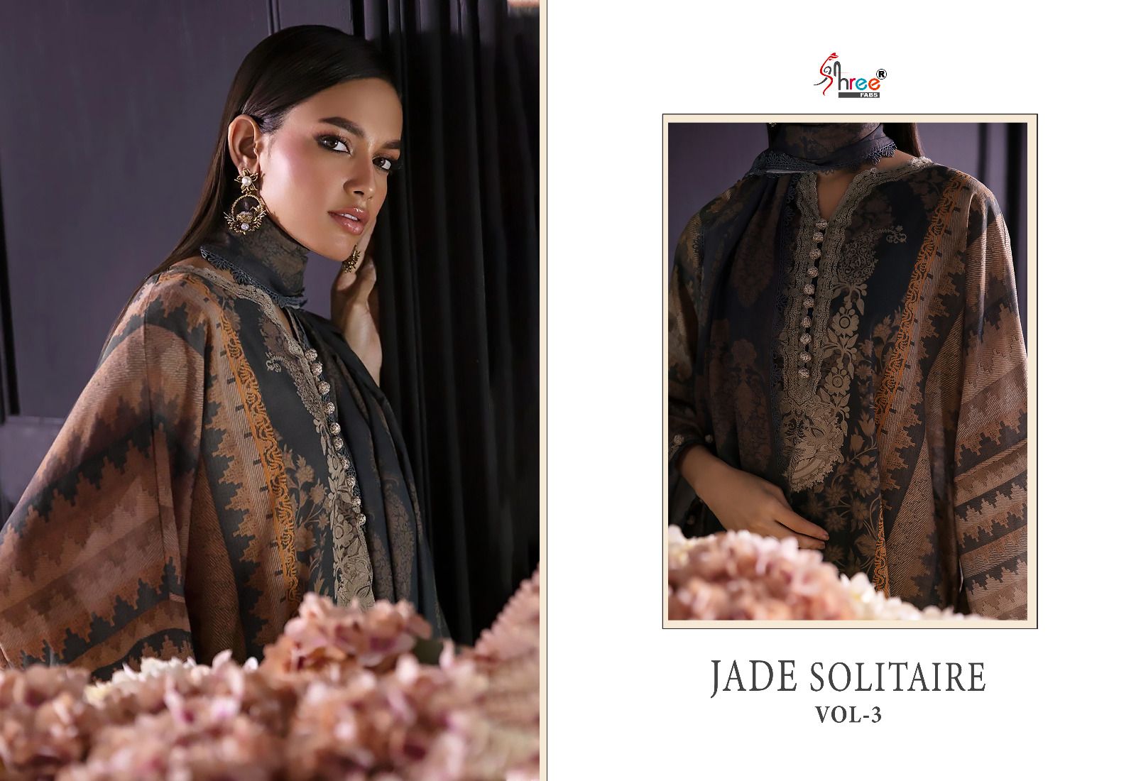 shree fabs Jade Solitaire Vol 3 cotton elegant look salwar suit with shiffon dupatta catalog