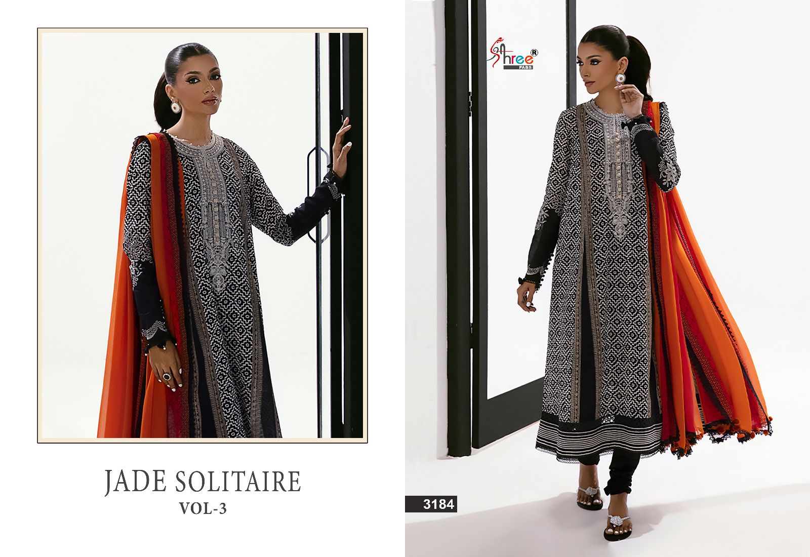 shree fabs Jade Solitaire Vol 3 cotton elegant look salwar suit with shiffon dupatta catalog