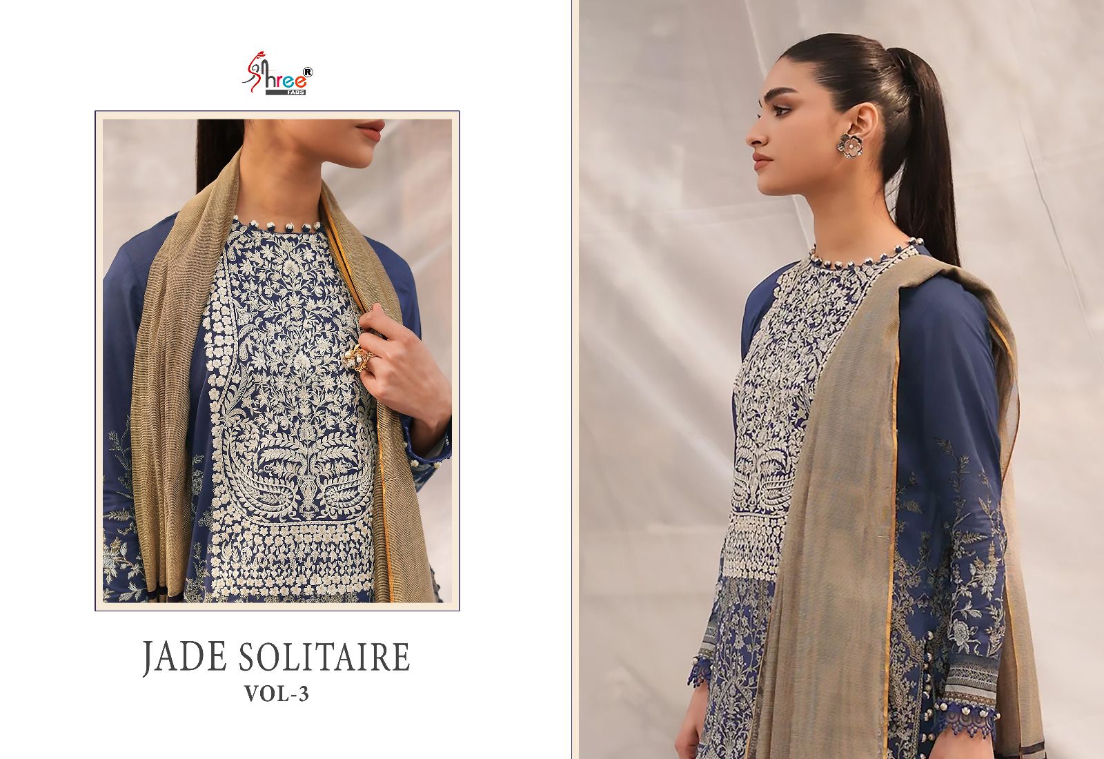 shree fabs Jade Solitaire Vol 3 cotton elegant look salwar suit with shiffon dupatta catalog