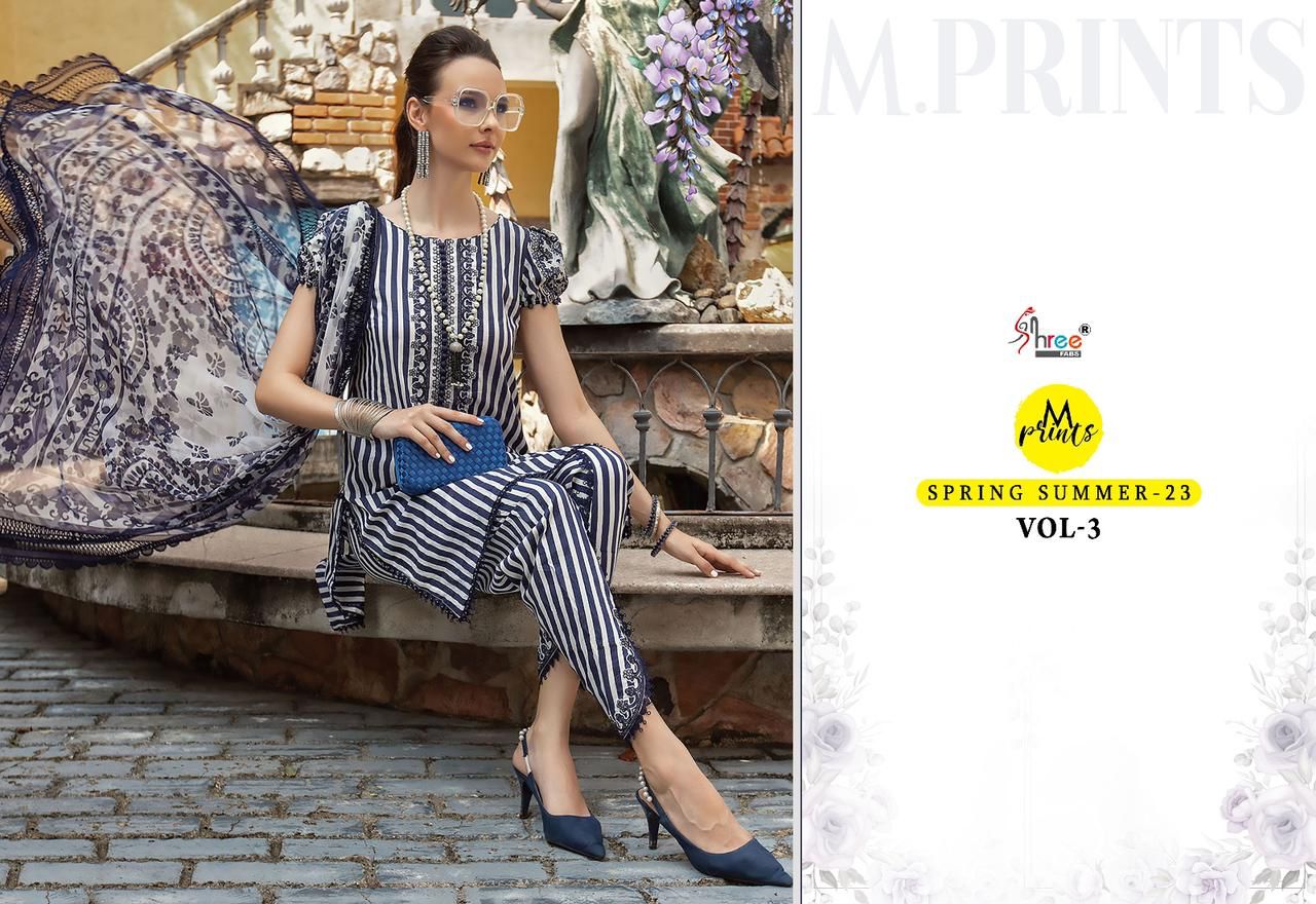 shree fabs M Print Spring Summer 23 Vol 3 cotton exclusive look salwar suit with cotton dupatta catalog