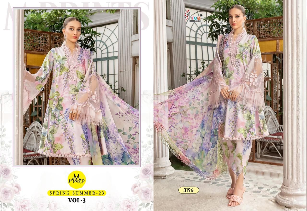 shree fabs M Print Spring Summer 23 Vol 3 cotton exclusive look salwar suit with cotton dupatta catalog