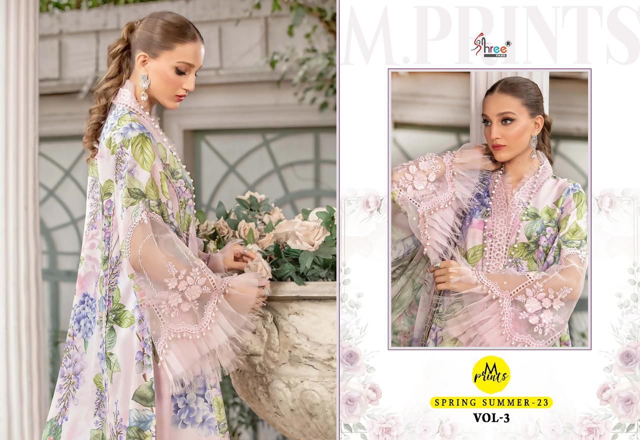 shree fabs M Print Spring Summer 23 Vol 3 cotton exclusive look salwar suit with cotton dupatta catalog