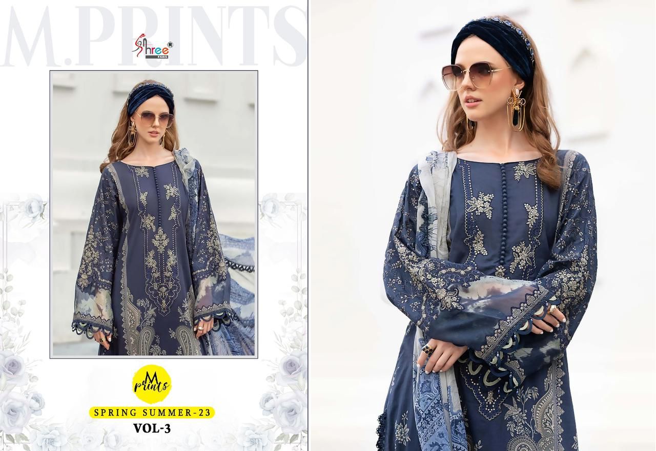 shree fabs M Print Spring Summer 23 Vol 3 cotton exclusive look salwar suit with cotton dupatta catalog