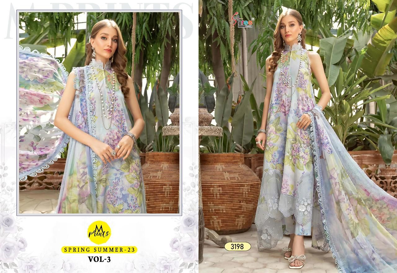 shree fabs M Print Spring Summer 23 Vol 3 cotton exclusive look salwar suit with cotton dupatta catalog