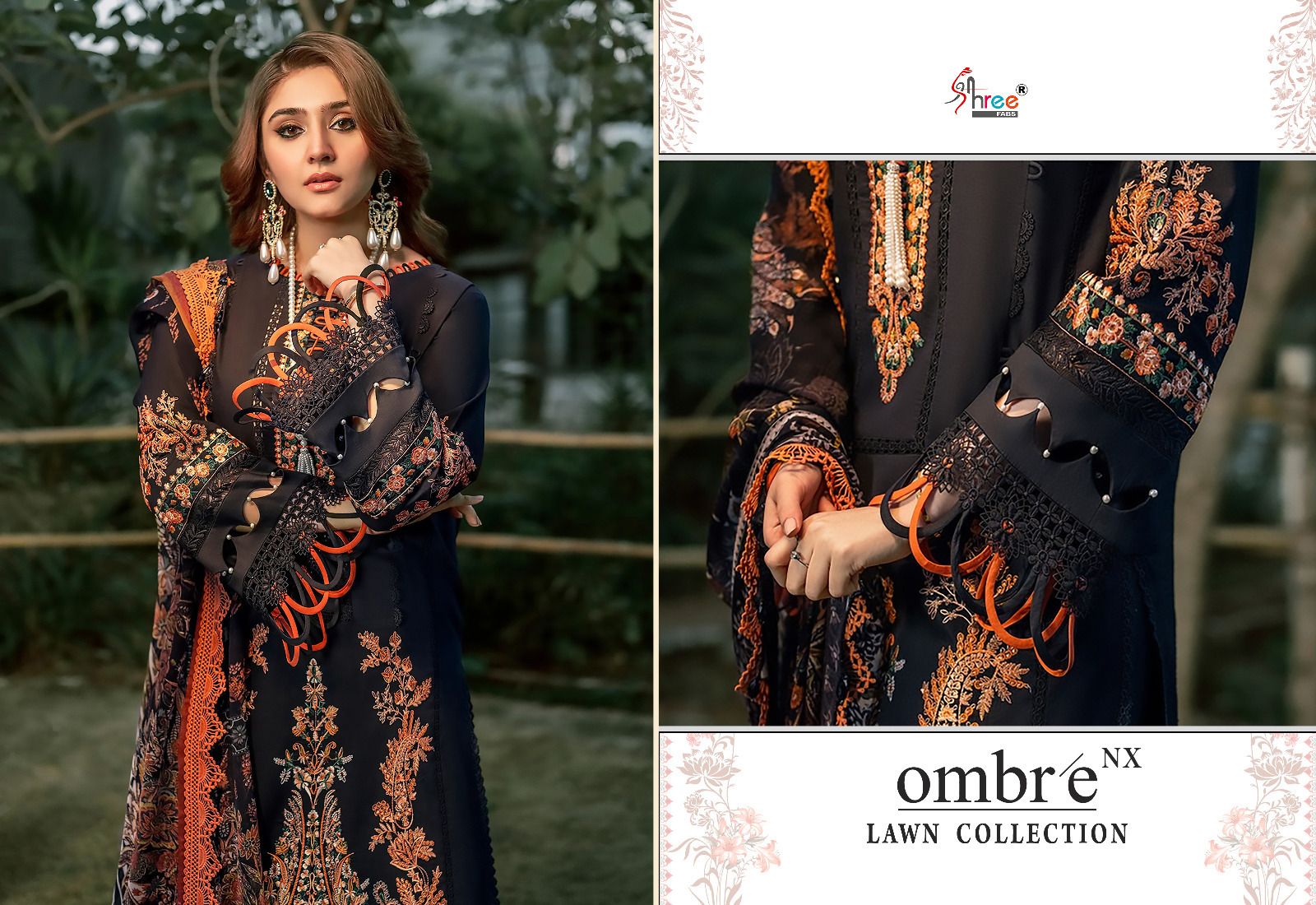 shree fabs ombre lawn collection nx  cotton catchy look salwar suit with silver dupatta catalog