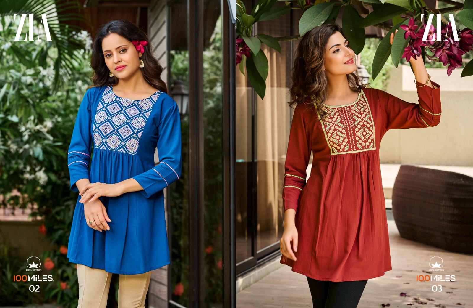 100 miles zia Georgtte innovative look kurti catalog