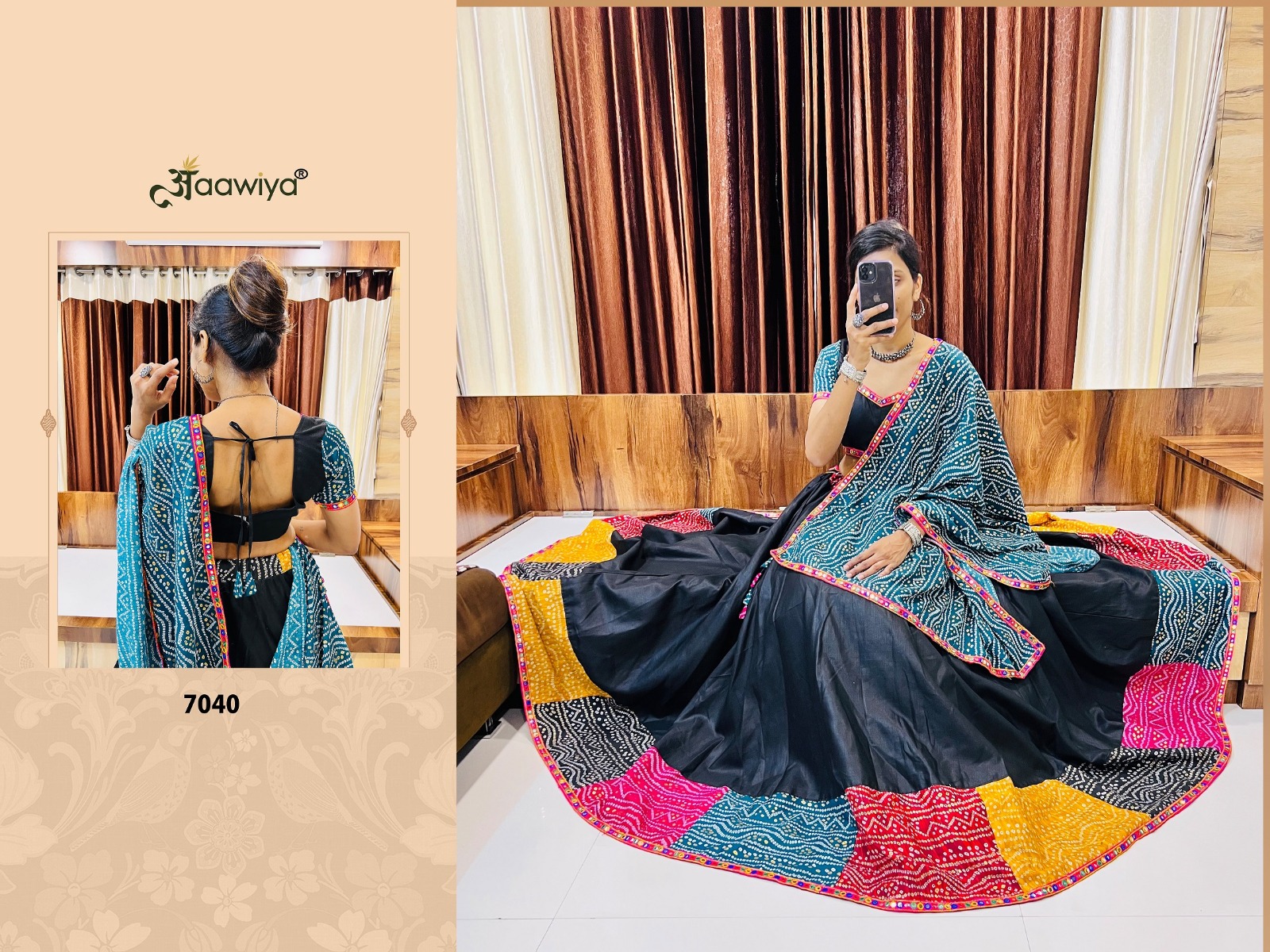 aawiya official rajwadi vol 7 cotton innovative look lehngha single