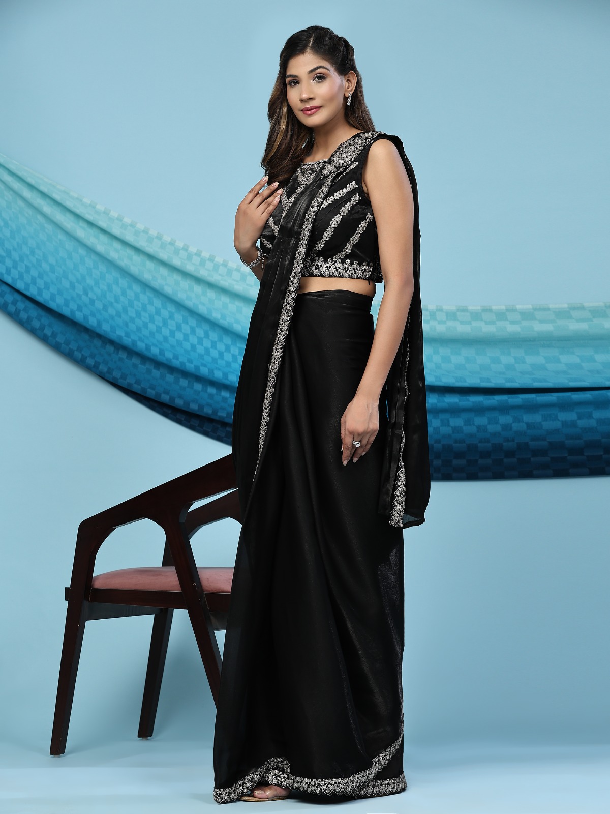 amoha trendz d no 240 silk satin  catchy look saree catalog