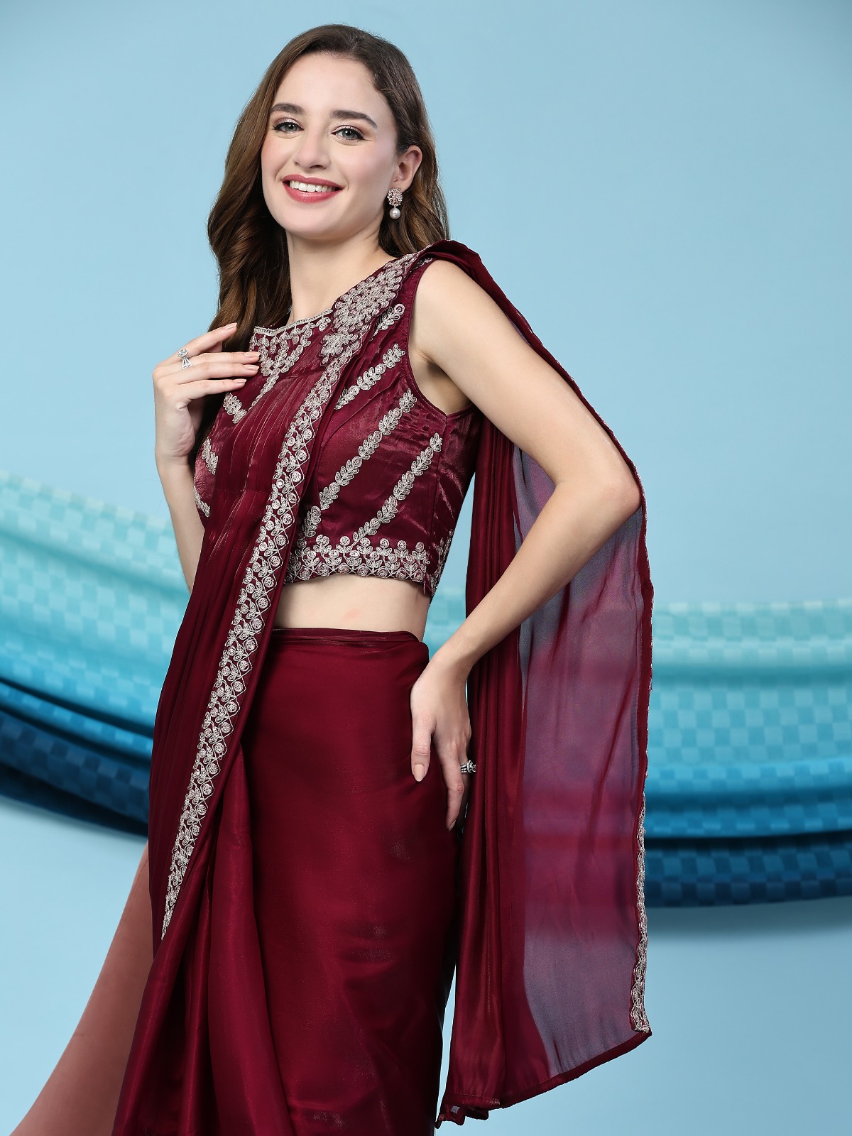 amoha trendz d no 240 silk satin  catchy look saree catalog