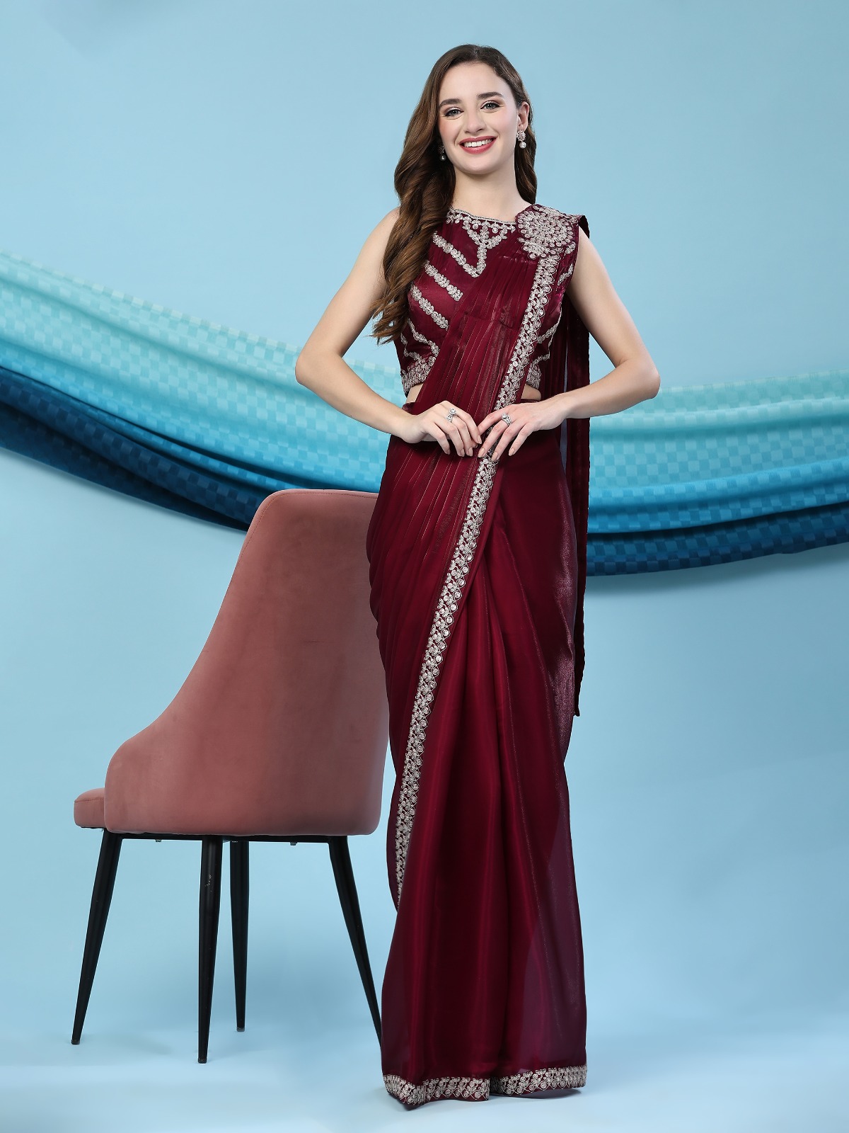 amoha trendz d no 240 silk satin  catchy look saree catalog