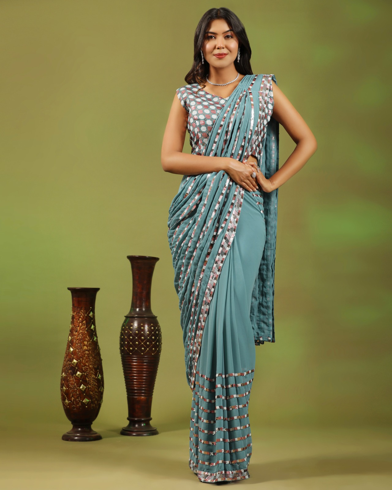 amoha trendz d no 248 georgette graceful look saree catalog