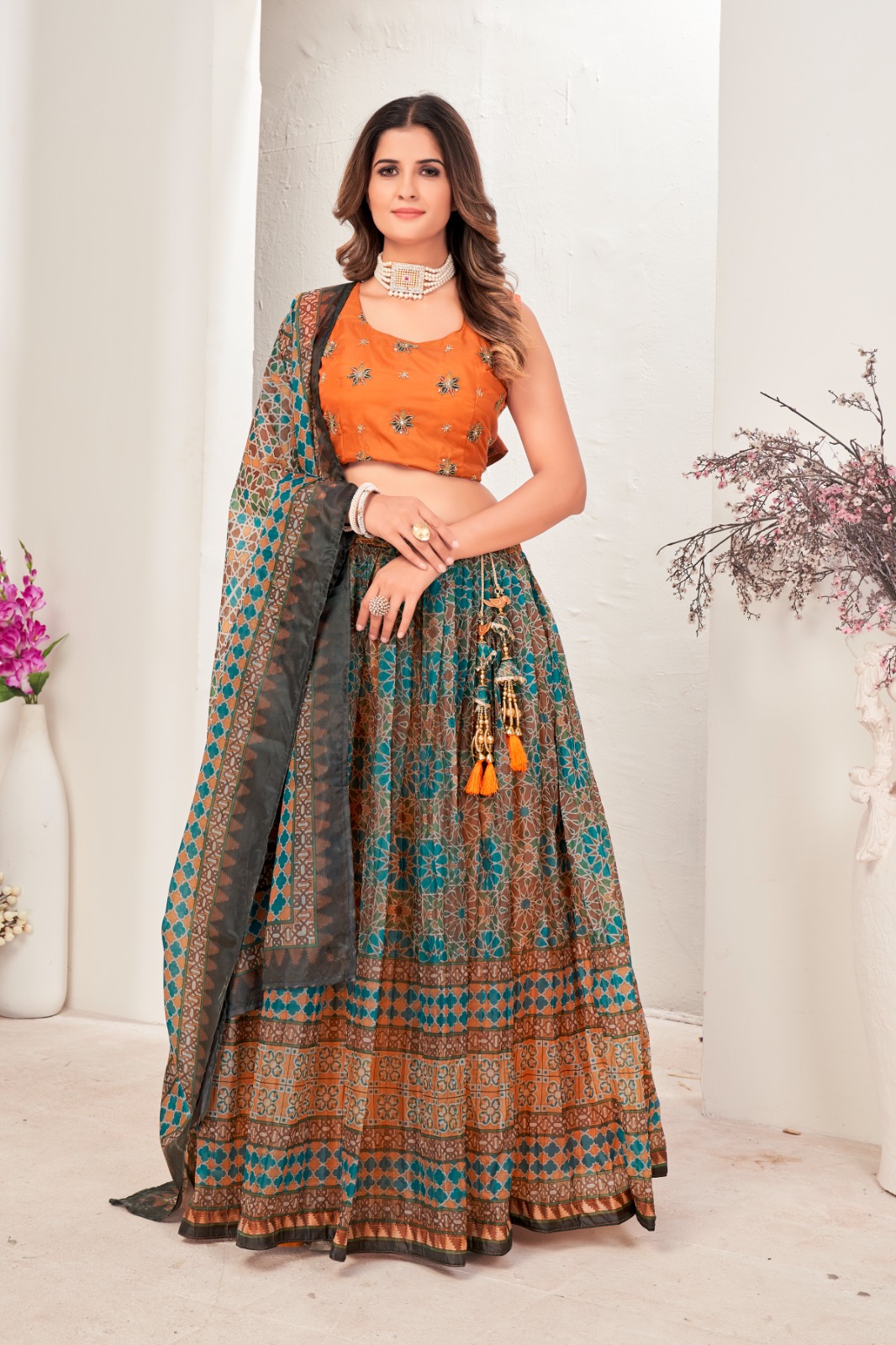 amoha trendz d no c 10576 organza elegant look lehenga catalog