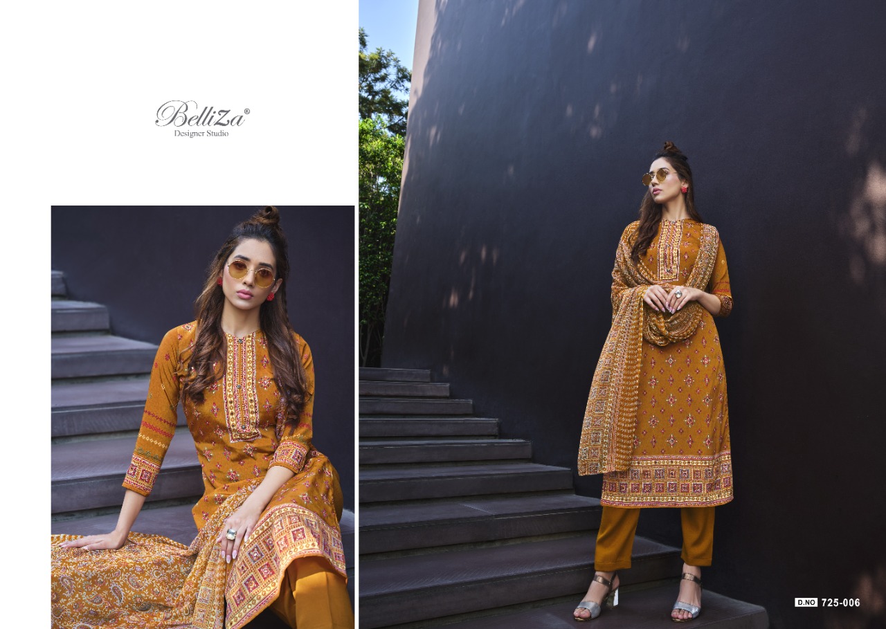 belliza designer studio shadows crape innovative look salwar suit catalog