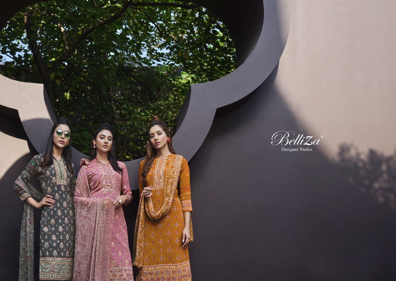 belliza designer studio shadows crape innovative look salwar suit catalog