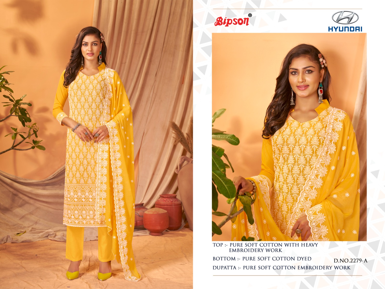 bipson hyundai 2279 cotton attractive look salwar suit catalog