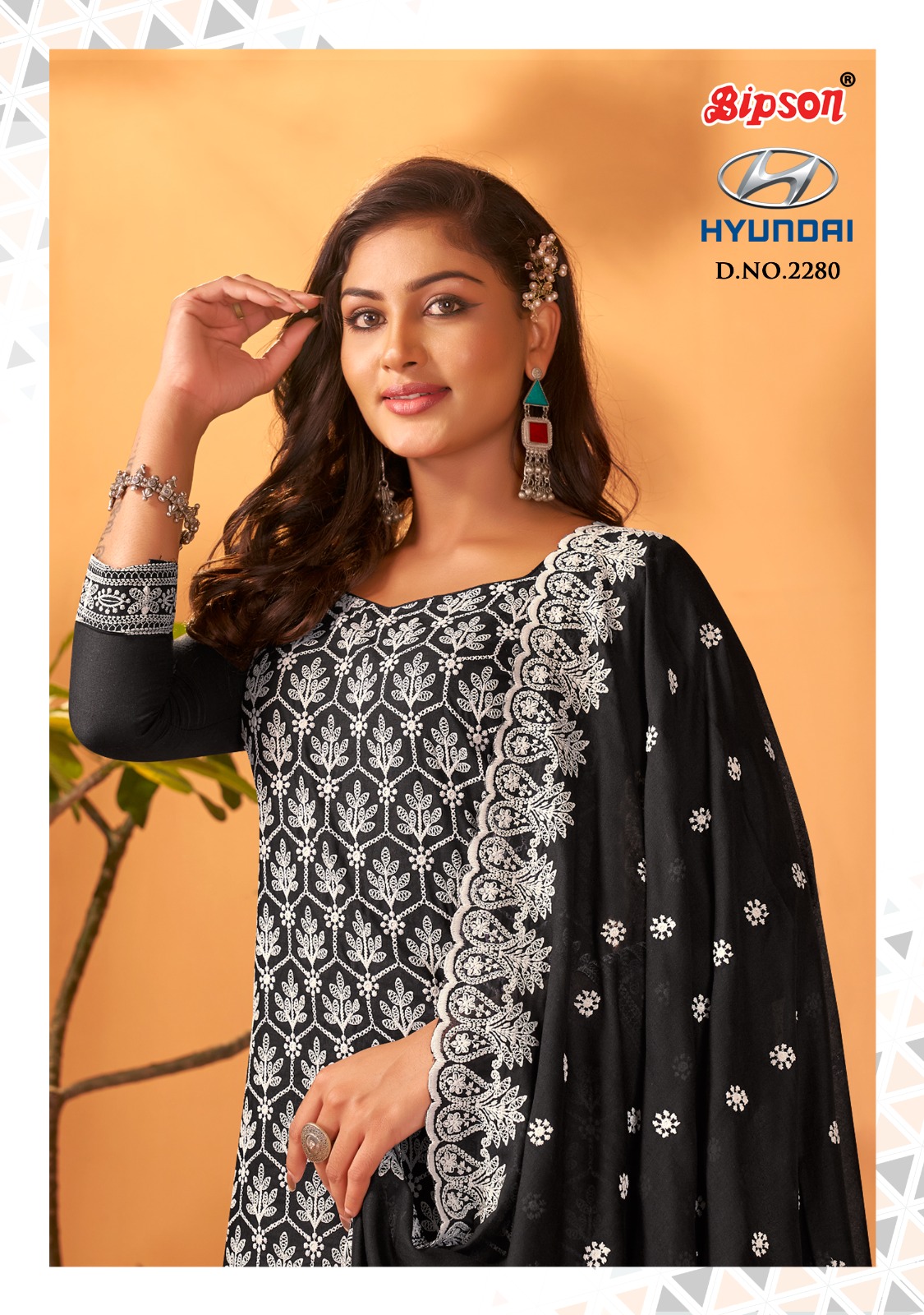 bipson hyundai 2280 cotton decent look salwar suit catalog