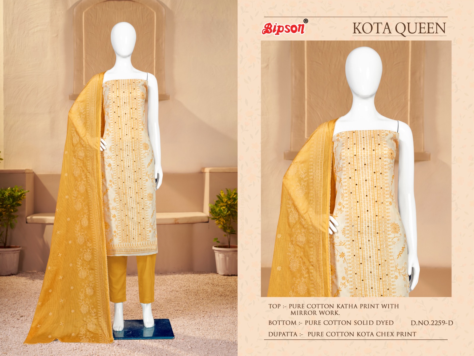 bipson kota queen 2259 cotton elegant salwar suit catalog