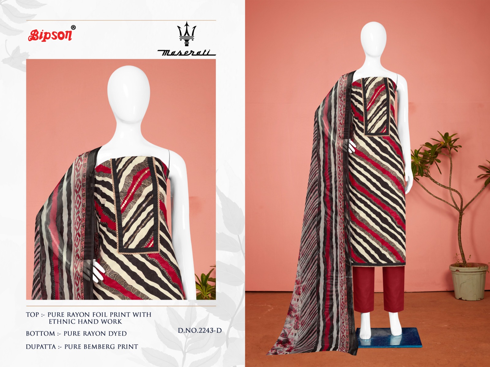 bipson Maserati 2243 cotton elegant look salwar suit catalog