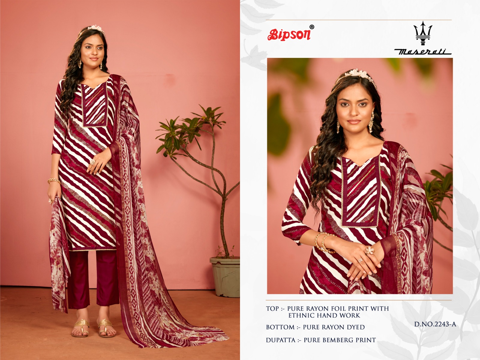 bipson Maserati 2243 cotton elegant look salwar suit catalog