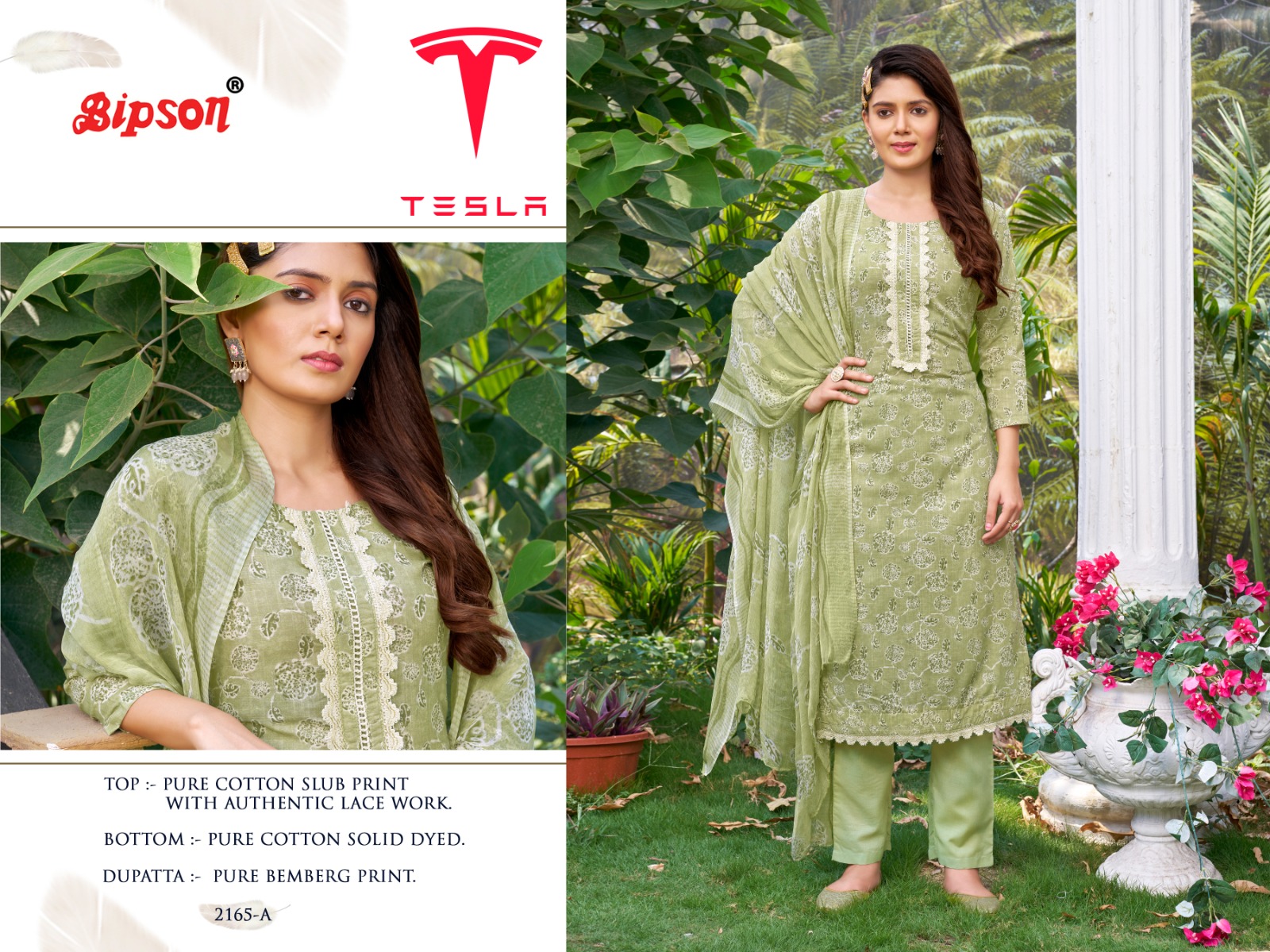 bipson tesla 2165 cotton decent look salwar suit catalog