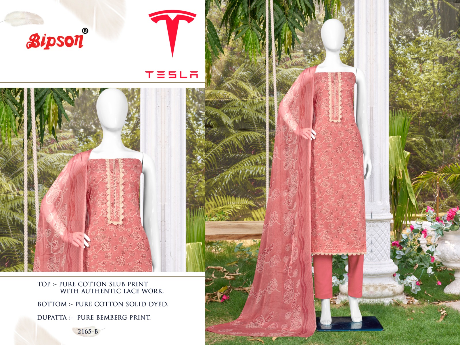 bipson tesla 2165 cotton decent look salwar suit catalog