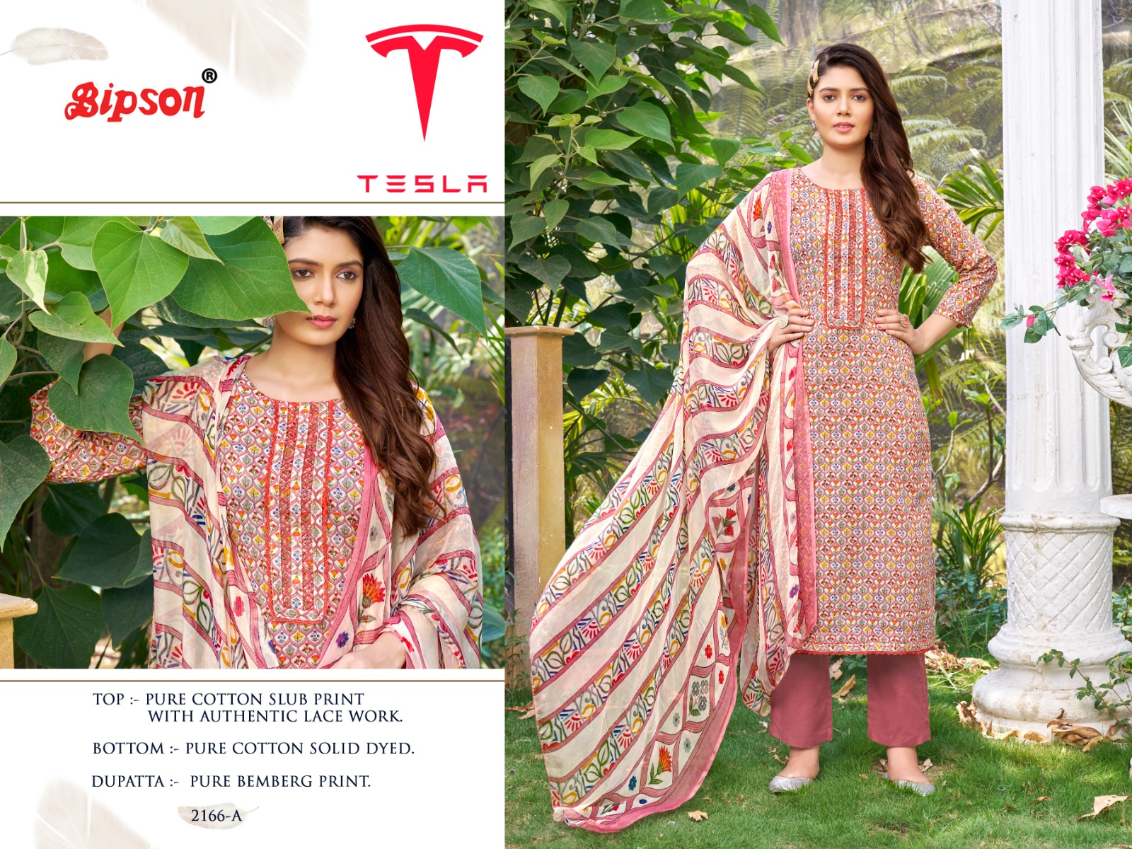 bipson tesla 2166 cotton exclusive print salwar suit catalog