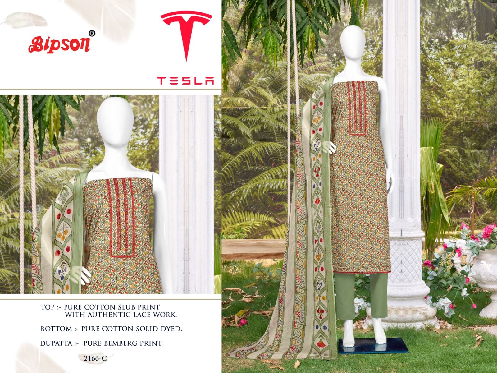 bipson tesla 2166 cotton exclusive print salwar suit catalog