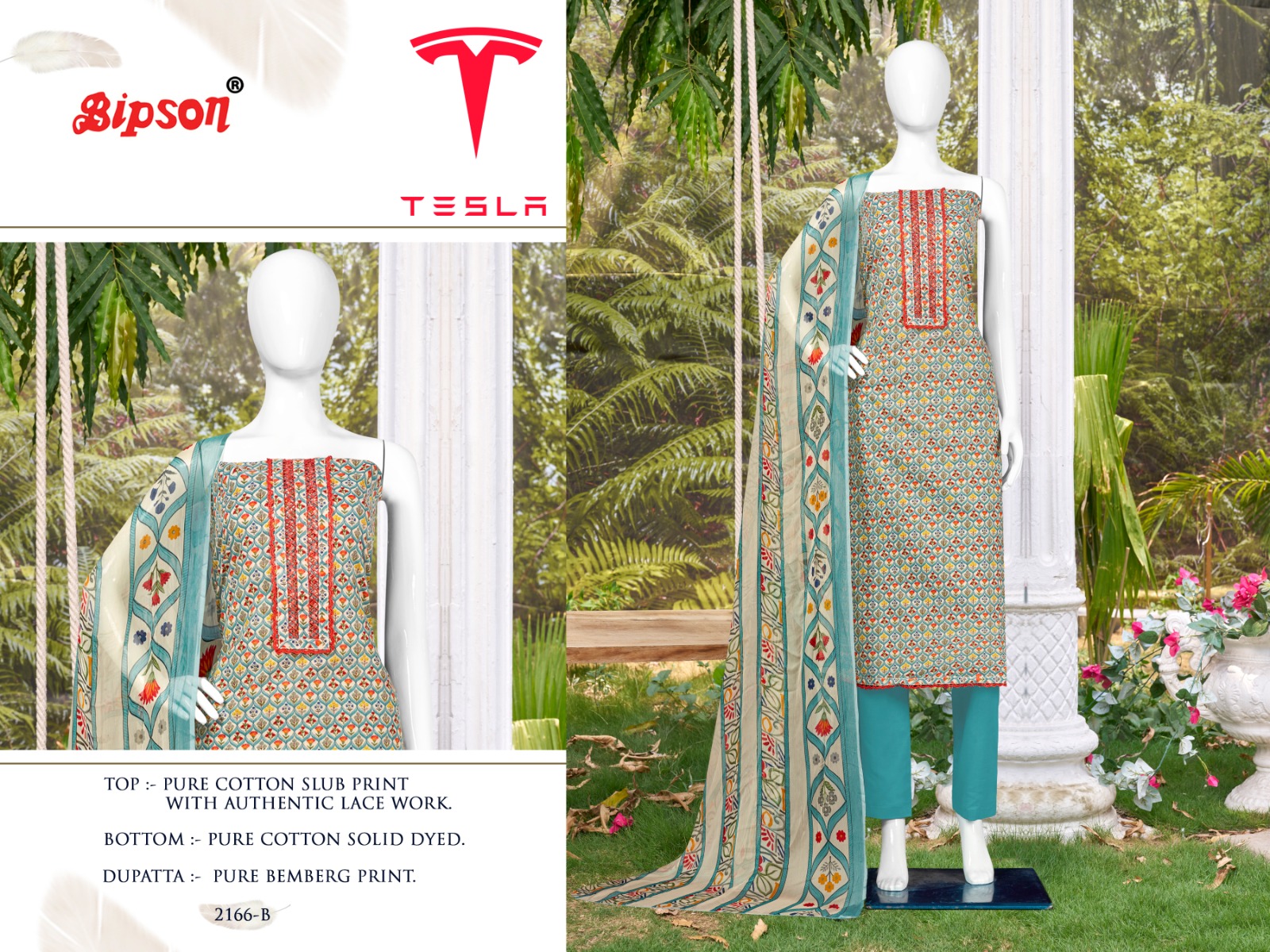 bipson tesla 2166 cotton exclusive print salwar suit catalog