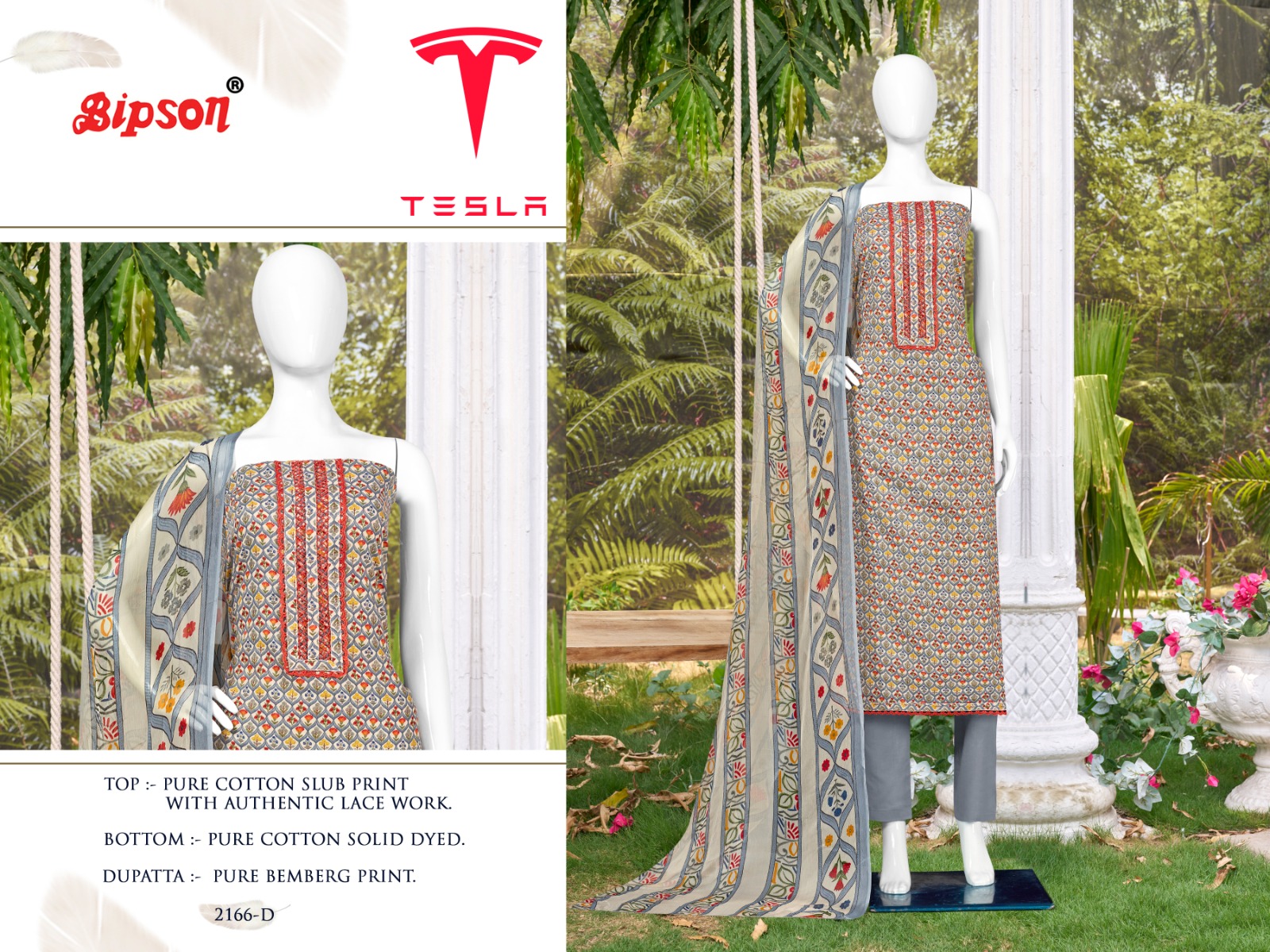 bipson tesla 2166 cotton exclusive print salwar suit catalog