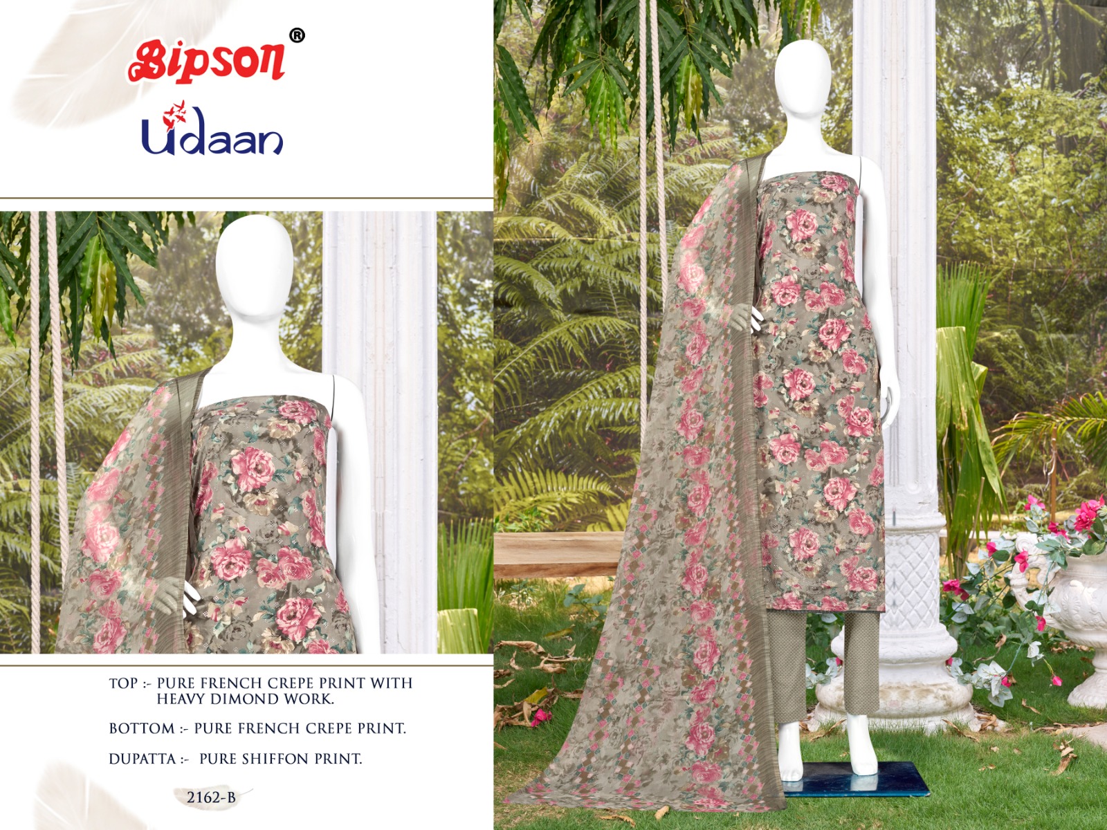 bipson udaan 2162 cotton attrective look salwar suit catalog