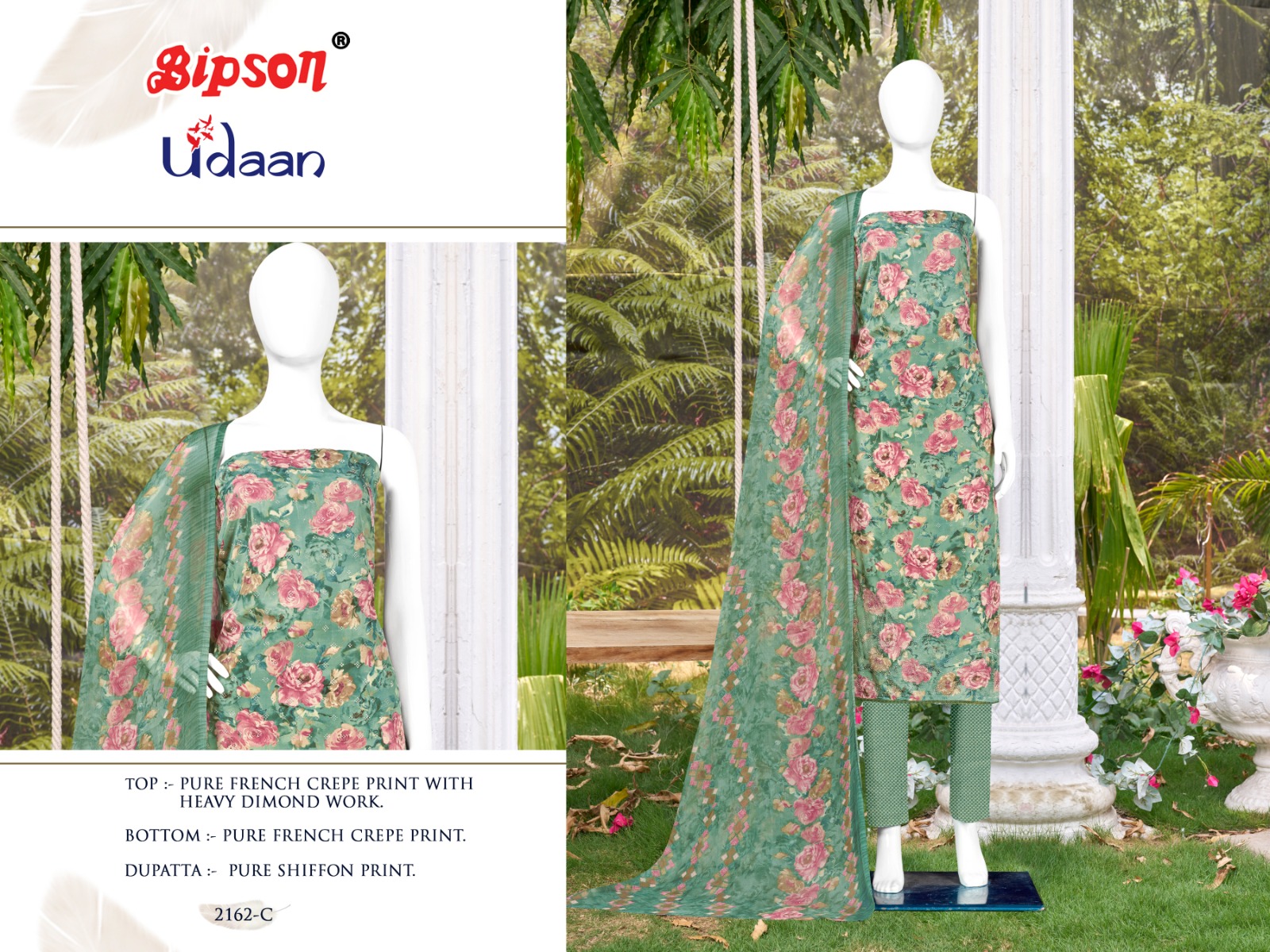 bipson udaan 2162 cotton attrective look salwar suit catalog